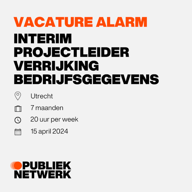 Interim Projectleider Verrijking Bedrijfsgegevens
