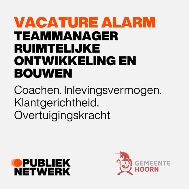Teammanager Ruimtelijke Ontwikkeling en Bouwen