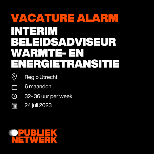 Interim Beleidsadviseur warmte en energietransitie