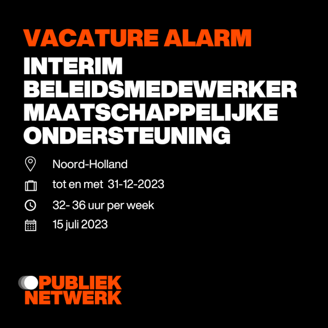 Interim Beleidsmedewerker Maatschappelijke Ondersteuning