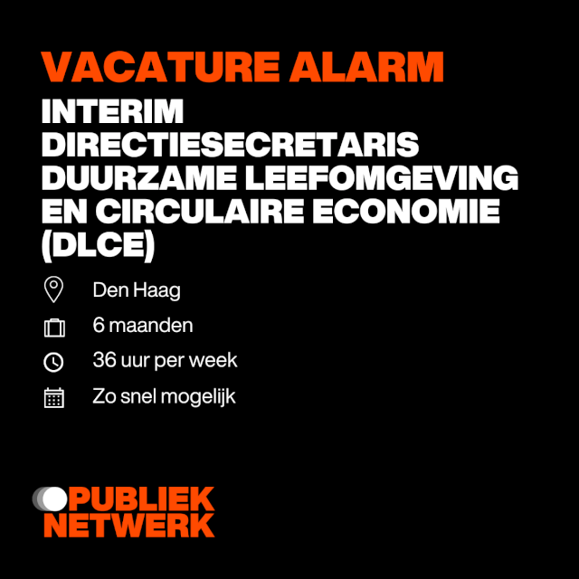 Interim Directiesecretaris Duurzame Leefomgeving en Circulaire Economie DLCE