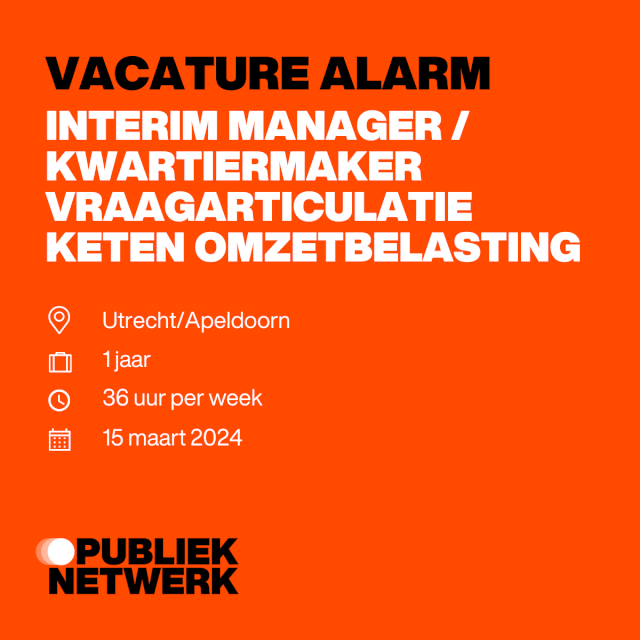 Interim Manager Kwartiermaker vraagarticulatie keten omzetbelasting