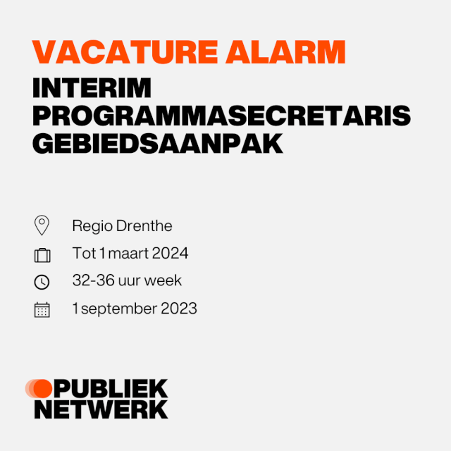 Interim Programmasecretaris Gebiedsaanpak