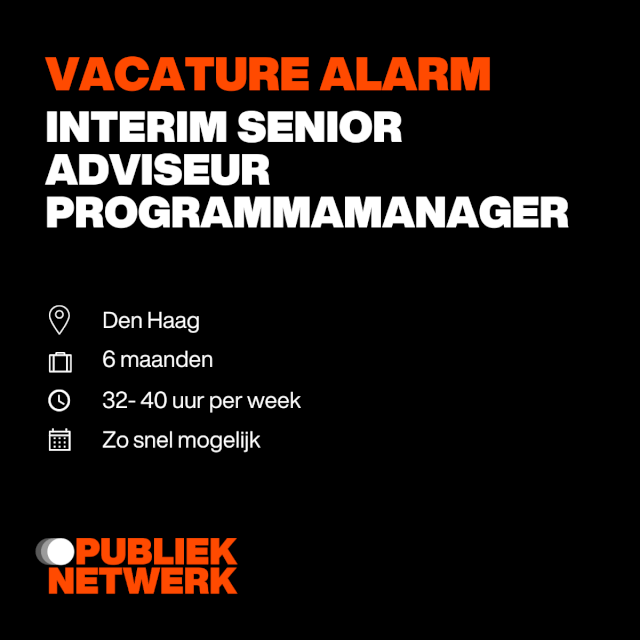 Interim senior adviseur programmamanager