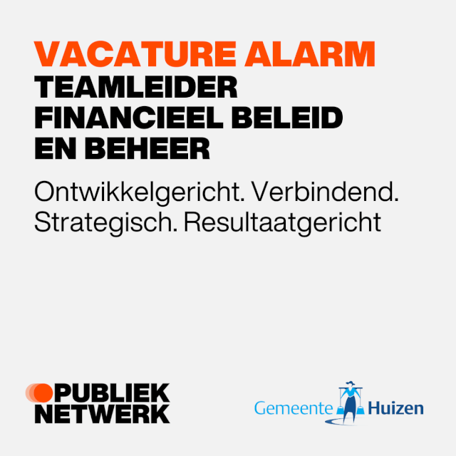 Teamleider financieel beleid en beheer